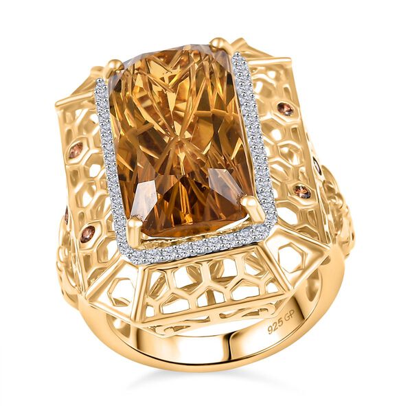 GP Trionfo Kollektion - Citrin, blauer Saphir, Champagner und weißer Zirkon Ring - 11,43 ct. image number 4