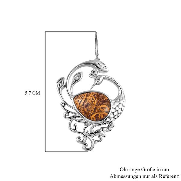 Skript Stein Ohrringe, Messing, ca. 12.54 ct image number 6