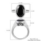 Schwarzer Spinell, Weißer Zirkon Ring, 925 Silber platiniert, (Größe 21.00) ca. 7.57 ct image number 6