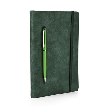 LIVMORE 3er-Set Notizbuch A6 und A5 mit Stift, 22,8x22,2x4cm, Gr&uuml;n