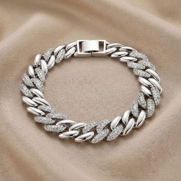 Wei&szlig;er Zirkonia Armband ca. 18.5 cm Nickelfreies Messing image number 3