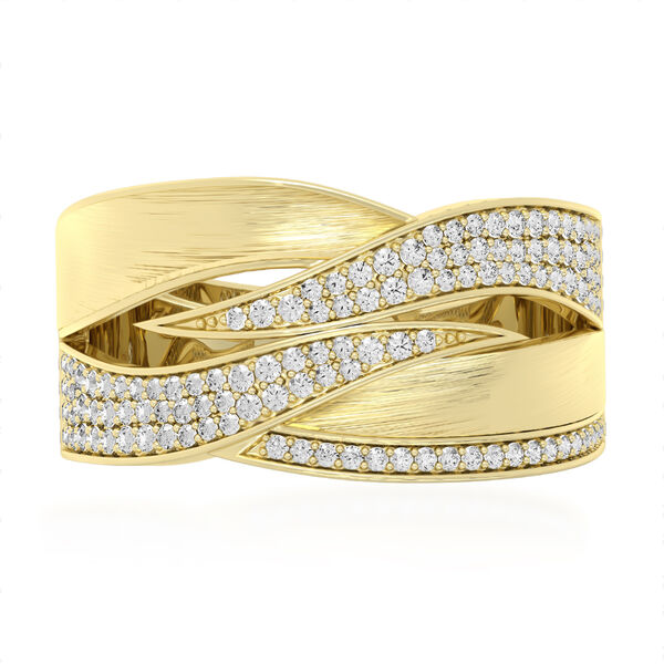 CLARTE Moissanit Ring 925 Silber Gelbes Gold (Größe 18.00) ca. 0,41 ct image number 0