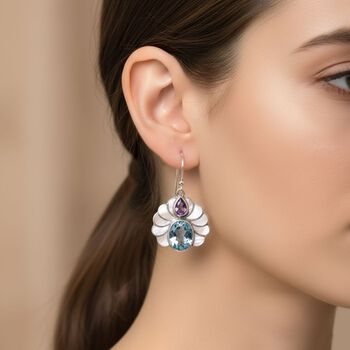 Royal Bali D'Joy himmelblaue Topas und afrikanische Amethyst Ohrringe