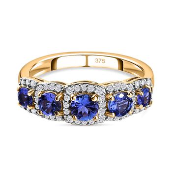 AAA Tansanit Ringe 375 Gold (Gr&ouml;&szlig;e 17.00) ca. 1.07 ct