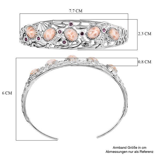 Djoy AA Natrolith, Rhodolith Granat Armreif ca. 19 cm 925 Silber rhodiniert ca. 10,63 ct. image number 6