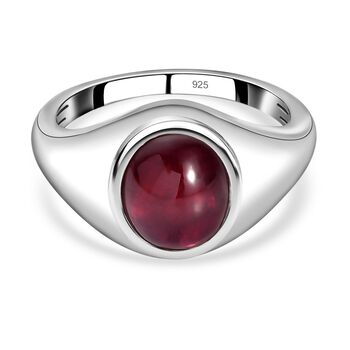 Afrikanischer Rubin (Fissure gef&uuml;llt)-Ring, 925 Silber platiniert (Gr&ouml;&szlig;e 17.00) ca. 4.13 ct