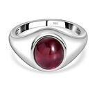 Afrikanischer Rubin (Fissure gefüllt)-Ring, 925 Silber platiniert (Größe 17.00) ca. 4.13 ct