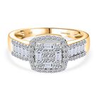 LUXURIANT DIAMOND - Lab Grown Diamant VS-EF SGL zertifiziert Ring 925 Silber Gelbgold Vermeil (Größe 18.00) ca. 1.00 ct