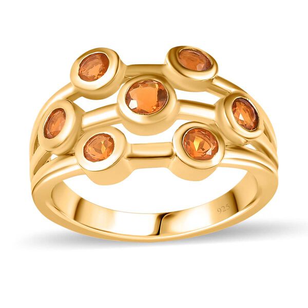 AA Salamanca Feueropal Ring 925 Silber Gelbgold Vermeil (Größe 21.00) ca. 0,66 ct image number 4