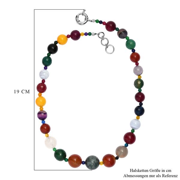 Multi Edelstein Halskette, 45cm - 410 ct. image number 6