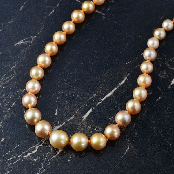 AAAA goldene S&uuml;dseeperle 50cm Halskette in 750 Gold image number 2