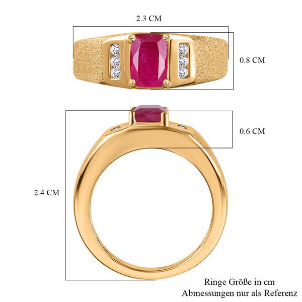 Afrikanischer Rubin und Zirkon Ring - 1,58 ct. image number 6