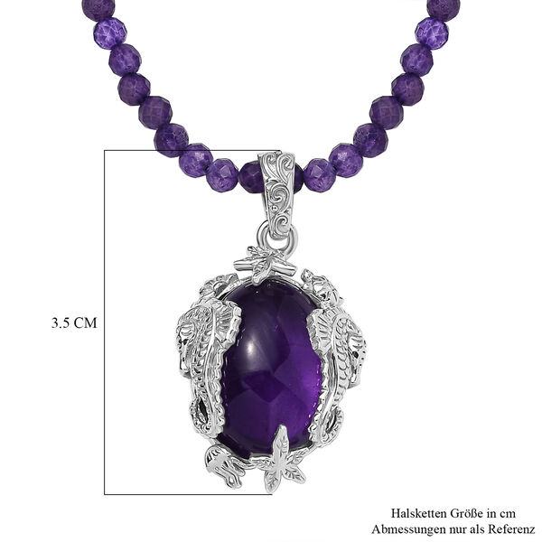AA Afrikanischer Amethyst-Anh&auml;nger mit 45cm Kette - 62 ct. image number 6
