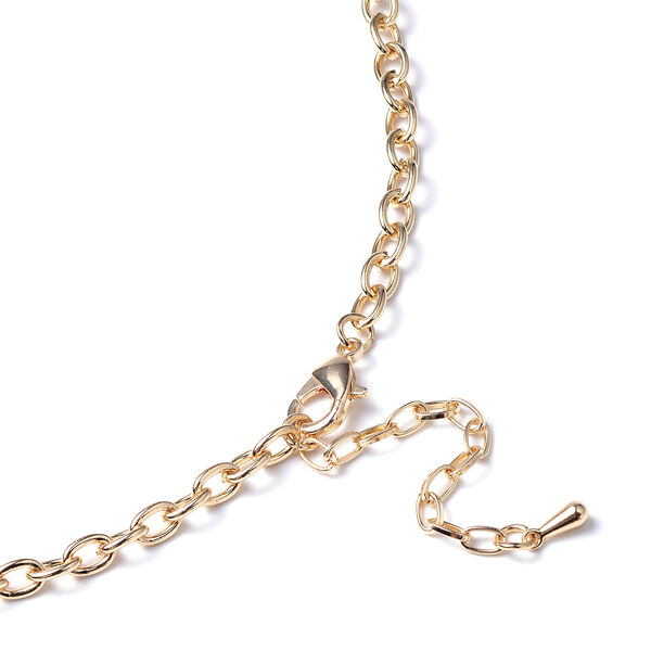 emaillierte und Wei&szlig;e Kristall Mehrfarbig Blumen Halskette ca. 50 cm lange in Gold Ton image number 4