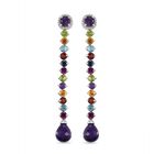 GP Spezial-Kollektion - Afrikanische Amethyst und mehrfarbige Edelstein-Ohrringe, 925 Silber platiniert ca. 22,41 ct