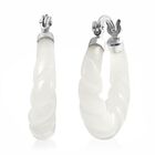 Weiße Jade Ohrringe 925 Silber rhodiniert ca. 18.50 ct