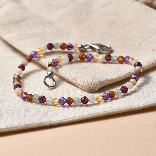 Mehrfarbig Edelsteine Armband ca. 19 cm 925 Silber rhodiniert ca. 14.00 ct image number 1