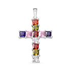 Weißer Zirkonia, Rosa Zirkonia Anhänger 925 Silber