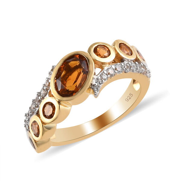 Madeira Citrin Ring 925 Silber vergoldet  ca. 1,57 ct image number 4