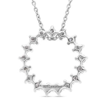 LUXURIANT DIAMOND- 3er Set - Lab Grown Diamant SI-GH Anh&auml;nger mit Kette (ca. 50cm) und Ohrringe, 925 Silber rhodiniert ca. 0.75 ct