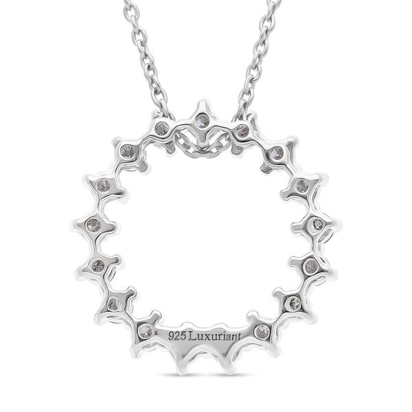 LUXURIANT DIAMOND- 3er Set - Lab Grown Diamant SI-GH Anhänger mit Kette (ca. 50cm) und Ohrringe, 925 Silber rhodiniert ca. 0.75 ct image number 3