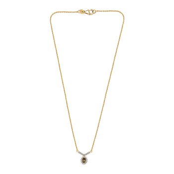 AA nat&uuml;rliche, goldene Tansanit und Zirkon Halskette, 45 cm - 0,87 ct.