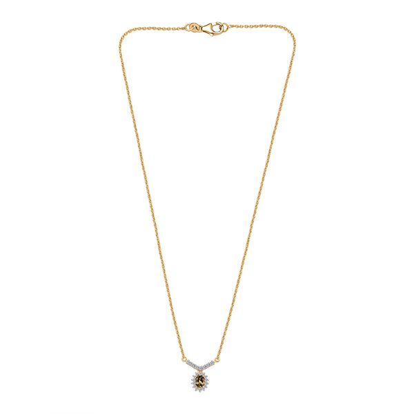 AA natürliche, goldene Tansanit und Zirkon Halskette, 45 cm - 0,87 ct. image number 3