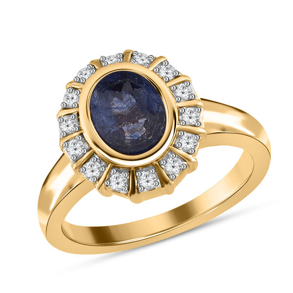 Masoala Saphir und Zirkon Ring, ca. 1,27 ct. image number 4