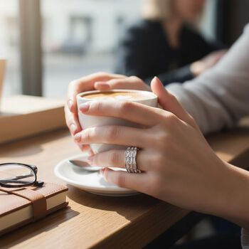 Lustro Stella Wei&szlig;er Zirkonia Half Eternity Ring