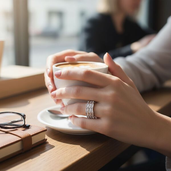 Lustro Stella Wei&szlig;er Zirkonia Half Eternity Ring image number 2