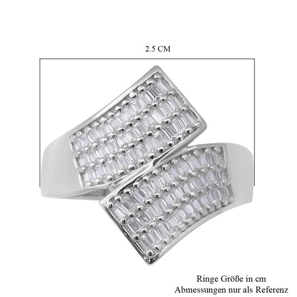 LUSTRO STELLA - Zirkonia Bypass Ring 925 Silber rhodiniert  ca. 0,55 ct image number 5