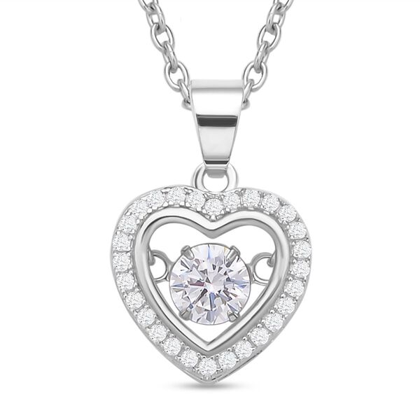 Wei&szlig;er Zirkonia-Anh&auml;nger mit Kette - 1,02 ct.