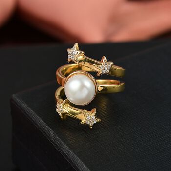 EverTrue S&uuml;&szlig;wasserperle und Zirkon Ring