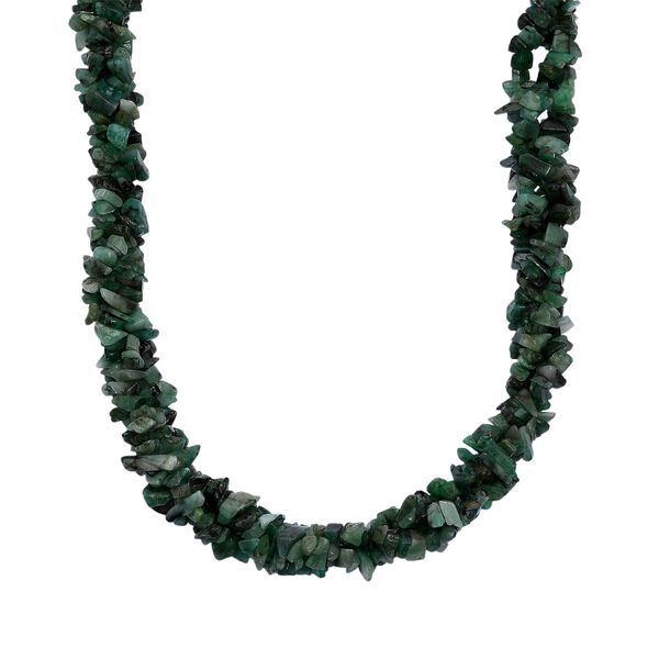 Socoto Smaragd Halskette ca. 50 cm 925 Silber rhodiniert ca. 330.00 ct image number 0