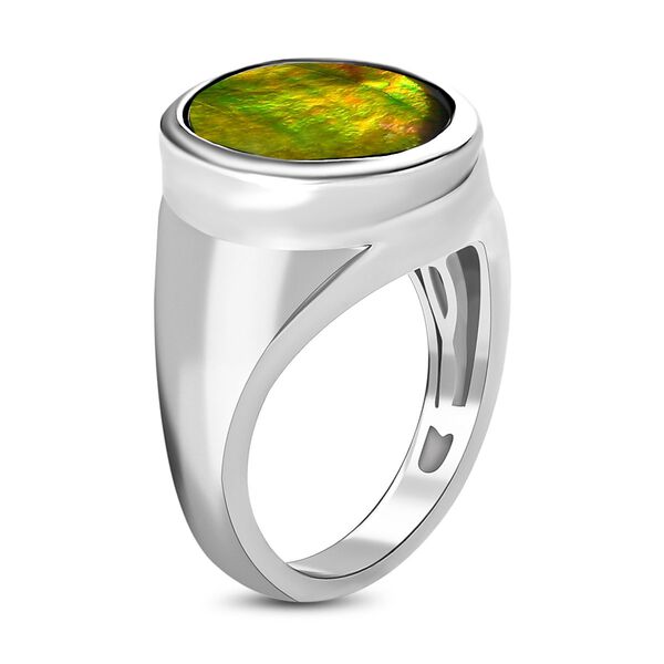 Kanadischer Ammolit-Ring, 925 Silber platiniert (Größe 18.00) ca. 2.67 ct image number 5