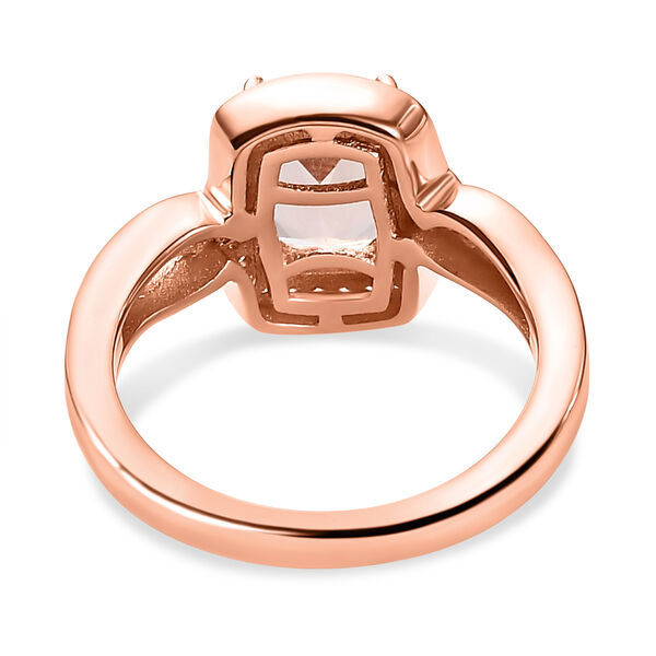 Morganit und wei&szlig;er Zirkon-Ring, 925 Silber Ros&eacute;gold Vermeil  ca. 1,58 ct image number 6