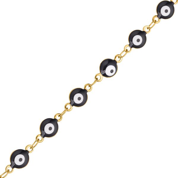 Schwazes, emailliertes Armband, ca. 19 cm, Edelstahl ca. 3,80g image number 2