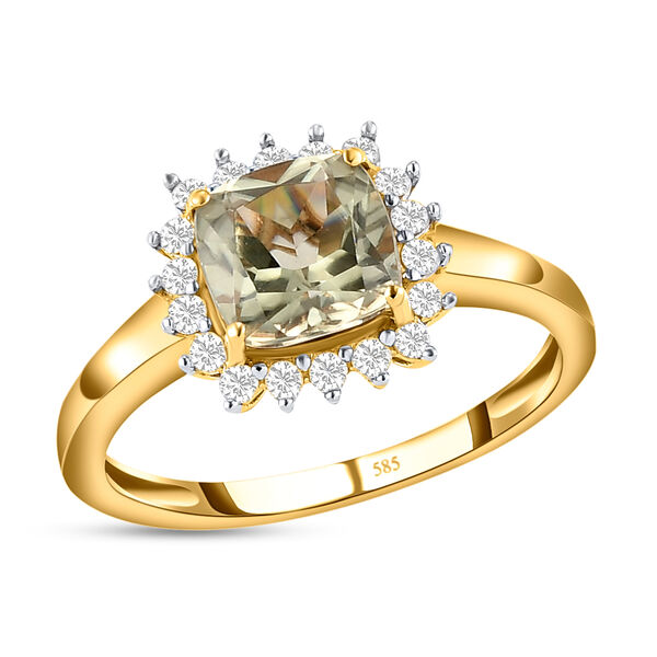 AAA Turkizit und Diamant-Ring, I2-I3 G-H, 585 Gelbgold  ca. 1,94 ct image number 4