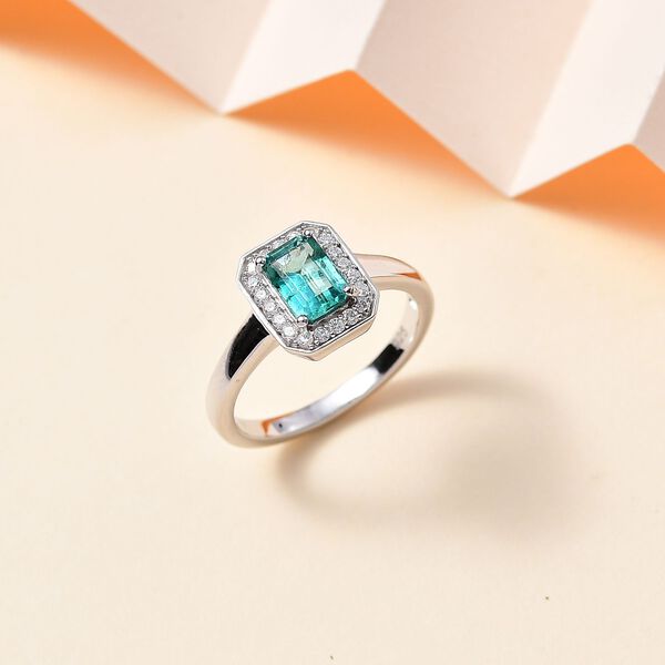 AAA Kagem sambischer Smaragd und Moissanit-Ring - 1,13 ct. image number 1