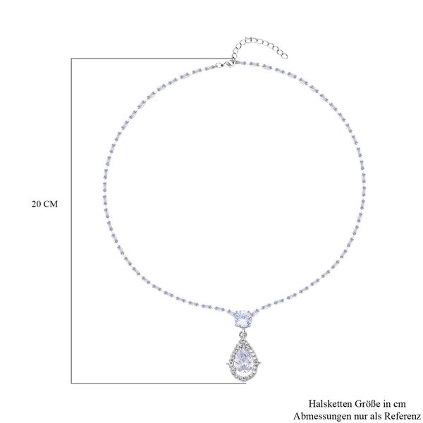 Zirkonia und Kristall Halskette, 50 cm - 8 ct. image number 4