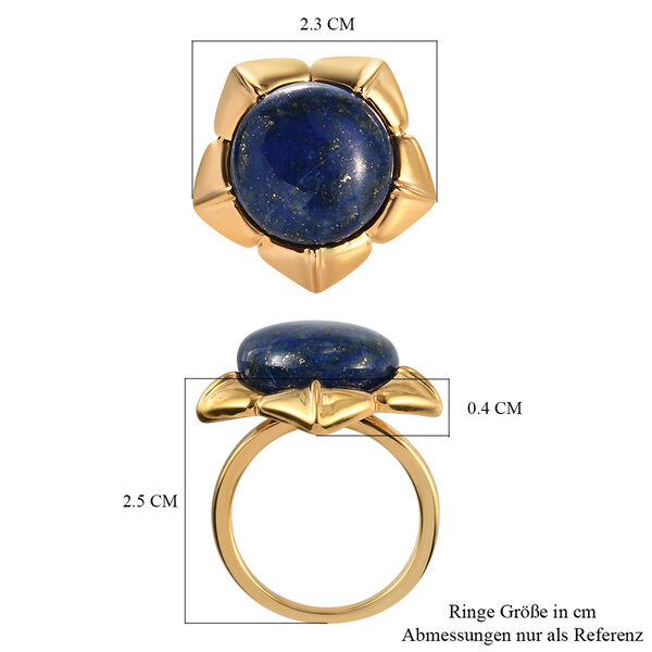 Lapislazuli-Ring, Ionenbeschichtetes Messing, 750 Gelbgold vergoldet  ca. 10,14 ct image number 7