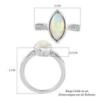Natürlicher australischer Opal und Zirkon Ring 925 Silber platin-Überzug image number 6