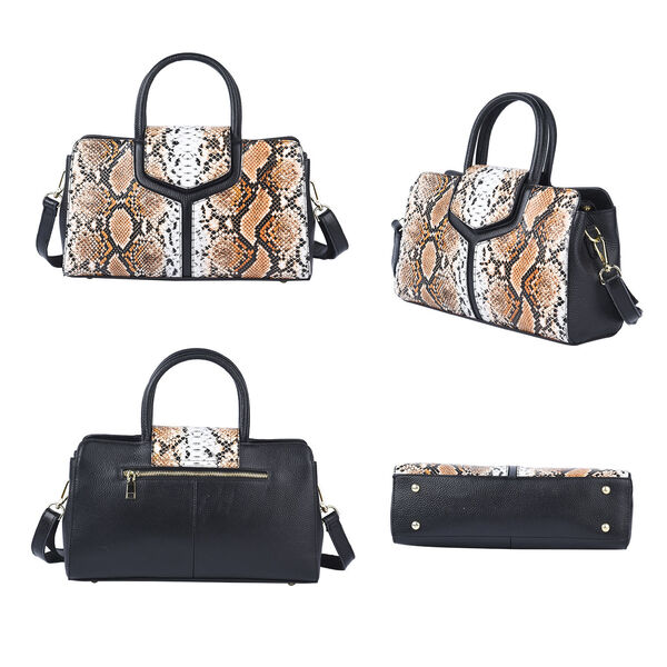 Handtasche aus 100% echtem Leder, Braun  image number 4