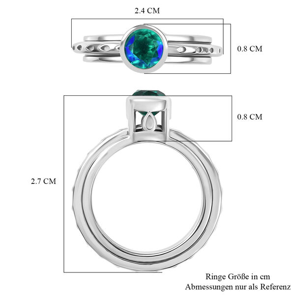 D'Joy Pfau Quarz Triplette Ring 925 Silber Platiniert (Gr&ouml;&szlig;e 17.00) ca. 0,95 ct image number 6