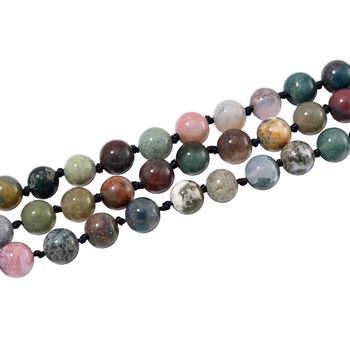 Dreilagige indische Achat-Halskette 150cm - 375 ct.