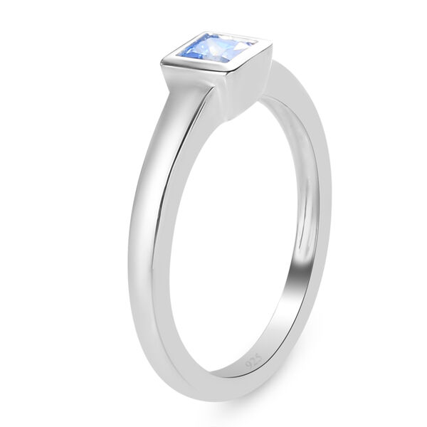 LUSTRO STELLA - feinster, Arktis-blauer Zirkonia Solit&auml;r-Ring, 925 Silber image number 5