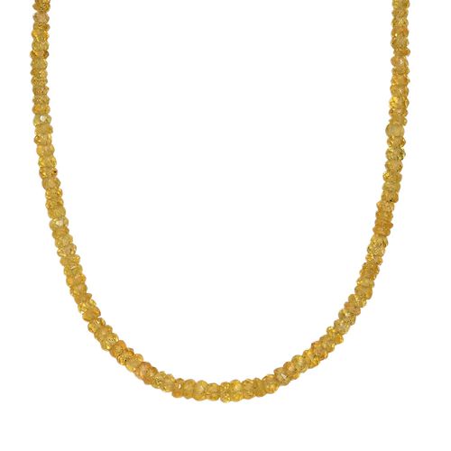 AA Gelber Saphir Halskette ca. 45 cm 925 Silber 750 Gelbgold Vermeil ca. 45,00 ct. image number 0
