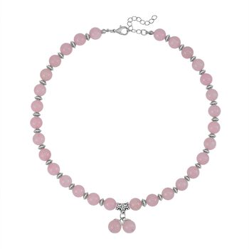 Rosenquarz Schmuckset 925 Silber Antik-silber-Plattierung und Legierung Antik-silber-Plattierung ca. 300.00 ct