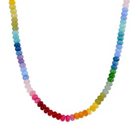 Mehrfarbiger Quarzit Halskette ca. Flexibles cm Std Gelb ca. 230,00 ct.