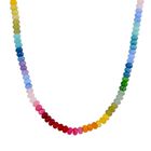 Mehrfarbige Quarzit Halskette, flexibel, goldfarben, ca. 230.00 ct